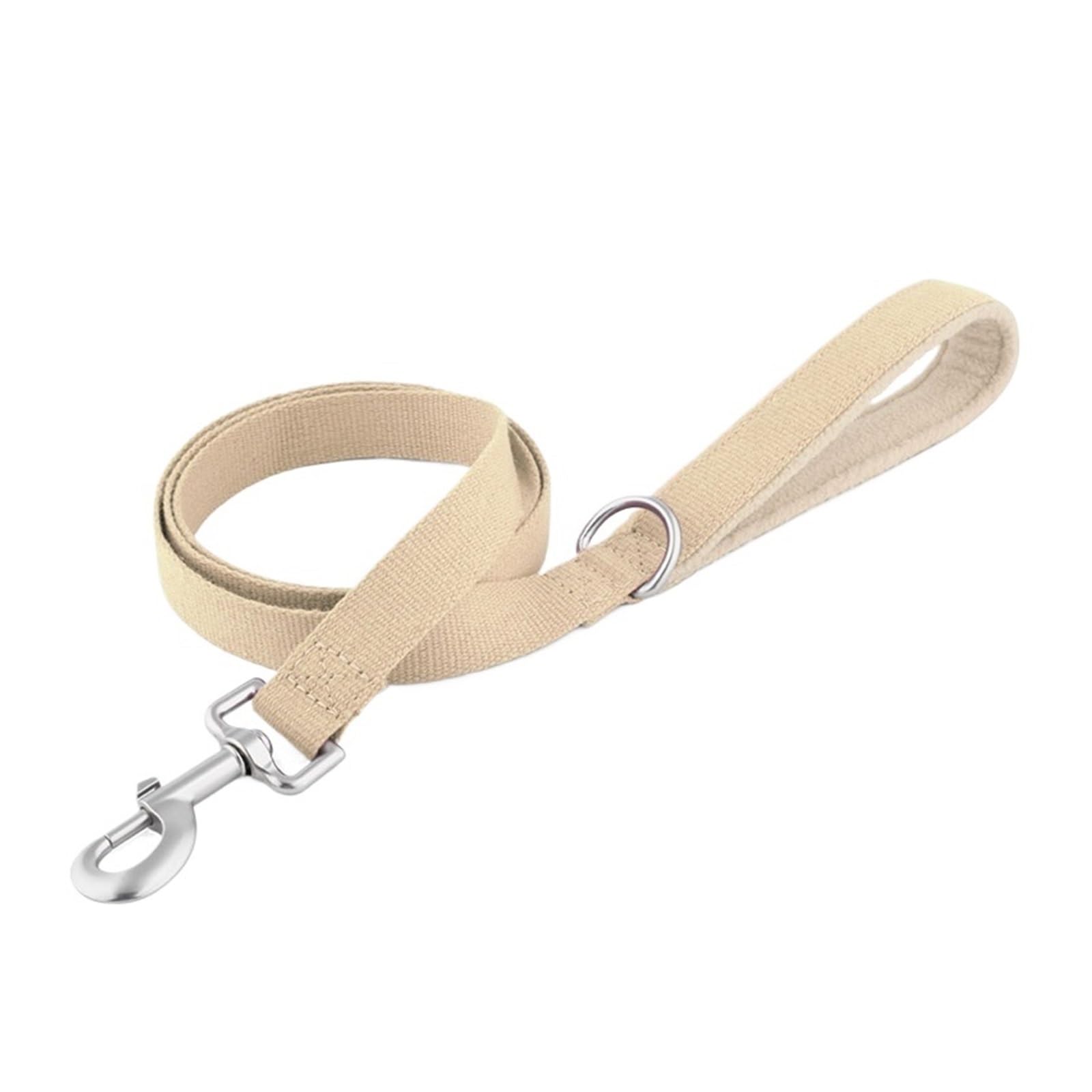 Laisse pour chien en coton durable et antidérapante, sangle de marche anti-perte beige L