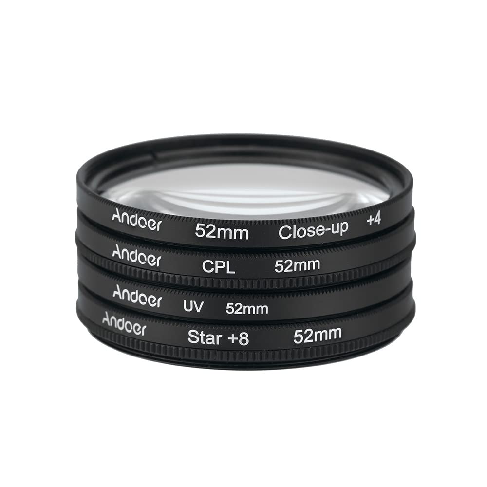 Pepisky Pepisky 52mm UVCPLClose-Up4 Star 8-Point Filter Circular Filter Kit Circular Polarizer Filter Macro Close-Up Star 8-Point Filter with Bag for Nikon Canon Pentax Sony DSLR Camera