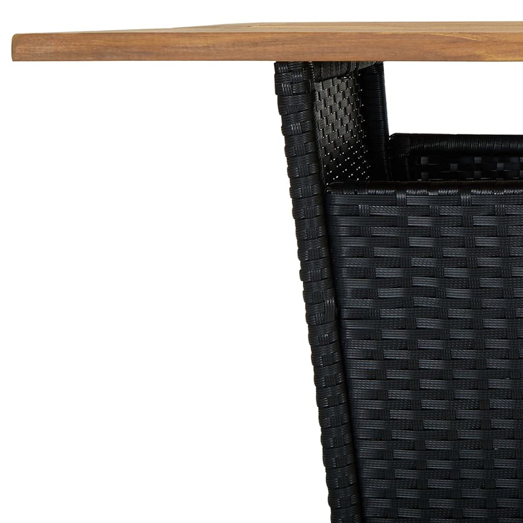 SKM Ensemble de Bar de Jardin 9 pcs et Coussins Résine tressée Noir-61KG