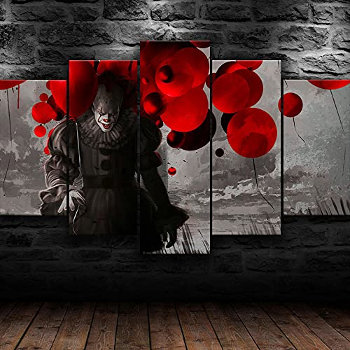 3D Leinwandbilder 5 Teile XXL Vlies Leinwand Bilder Dekoration It Pennywise Horror Bild Auf Leinwand 5Tlg Bilder Mehrteilig Zum Aufhängen Mit Rahmen 3D Leinwandbilder 5 Teile XXL Vlies Leinwand Bilder Dekoration It Pennywise Horror Bild Auf Leinwand 5Tlg Bilder Mehrteilig Zum Aufhängen Mit Rahmen