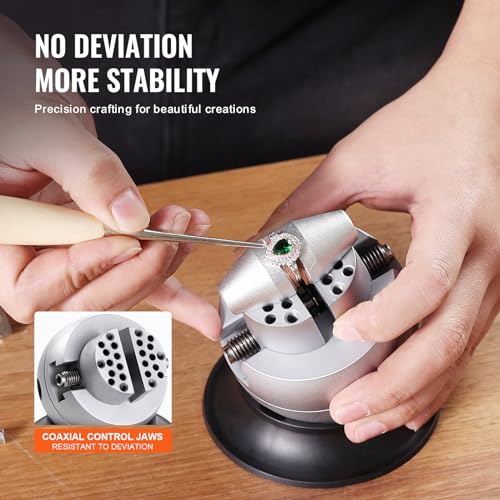 VEVOR Schmuck Kugelschraubstock Satz Kugelschraubstock Gravierwerkzeug 78 mm Kugeldurchmesser, Jewellery Ball Vice Engraving 54 mm Max. Öffnung Professionelles Kugelschraubstock Werkzeug Verchromung