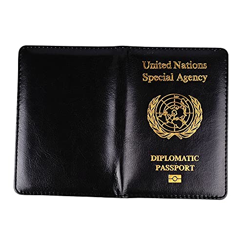 Leather United Nations Diplomatic Passport Cover Travel Document Protective Case ID Card Holder for Men and Women Special Agency (Color : United Nations)3