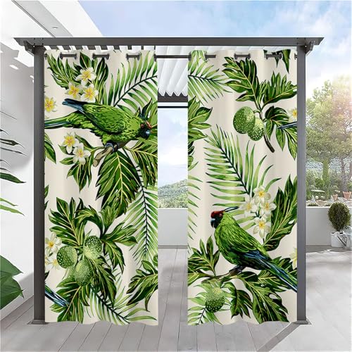 Lot de 2 rideaux occultants imperméables à isolation thermique avec œillets pour pergola de jardin (137 x 304 cm, prunier