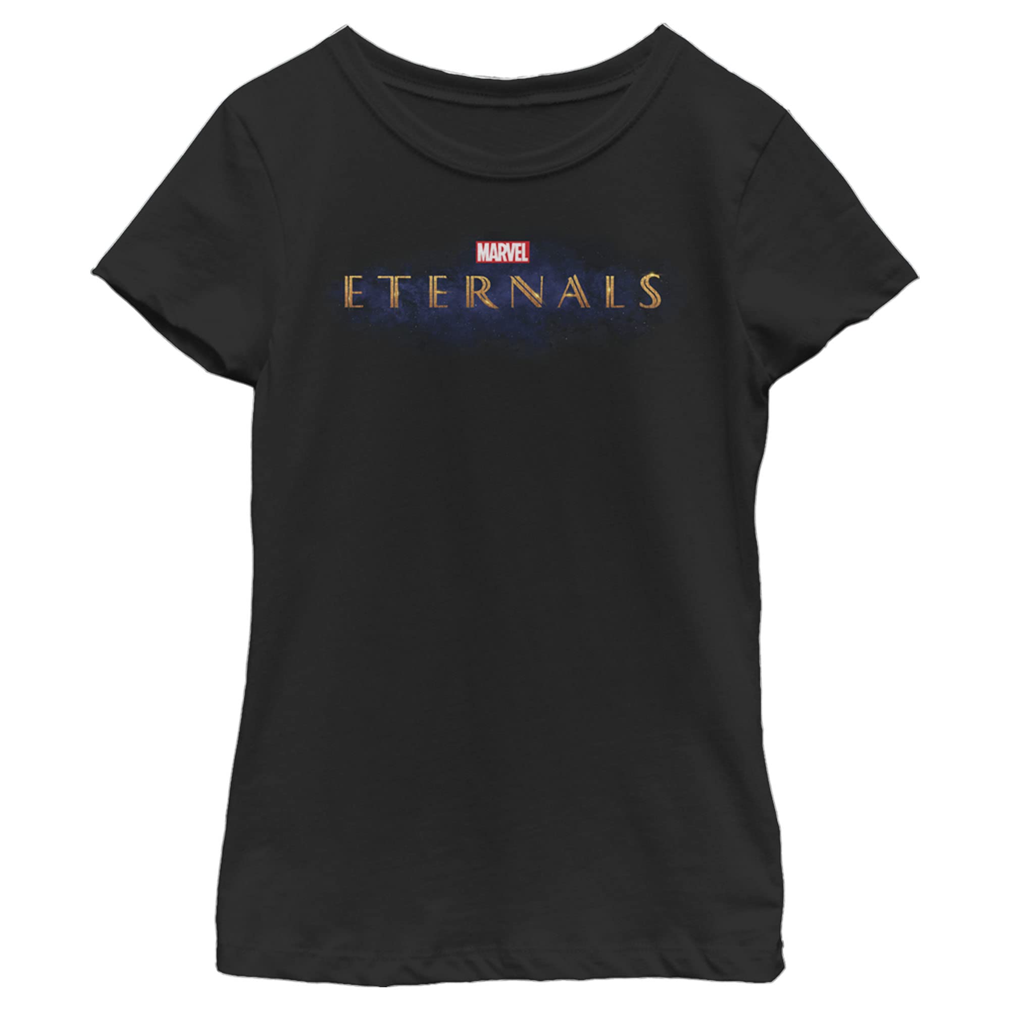 T-shirt Eternals Marvel fille noir taille M résistant avec col rond et logo graphique imprimé