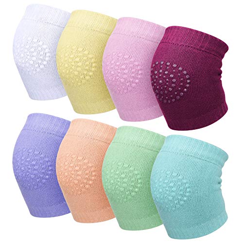 SATINIOR 8 Pairs Unisex Baby Crawling Anti Slip Knee Pads Toddler Knee Protectors Learn to Crawl Socks Leg Warmers (Multicolored)3