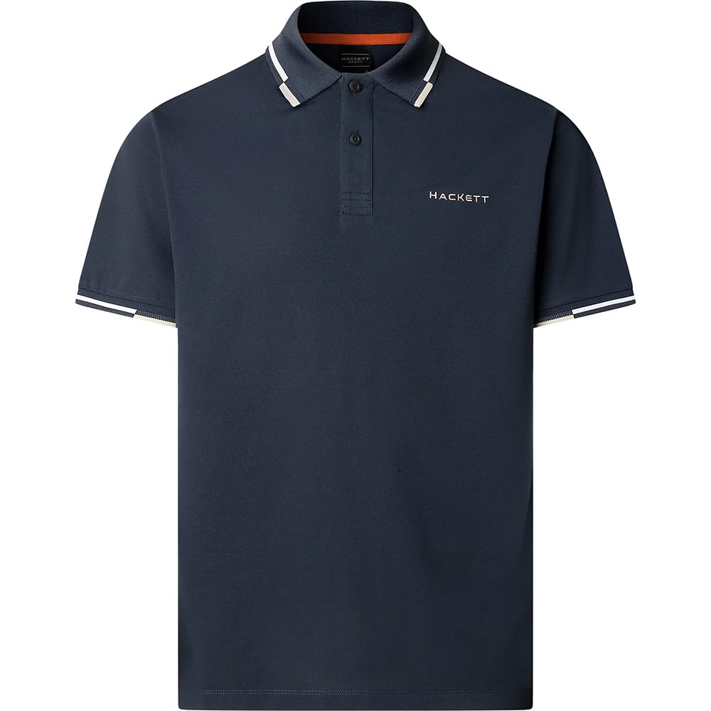 Hackett Coast Tipped Short Sleeve Polo M Blue