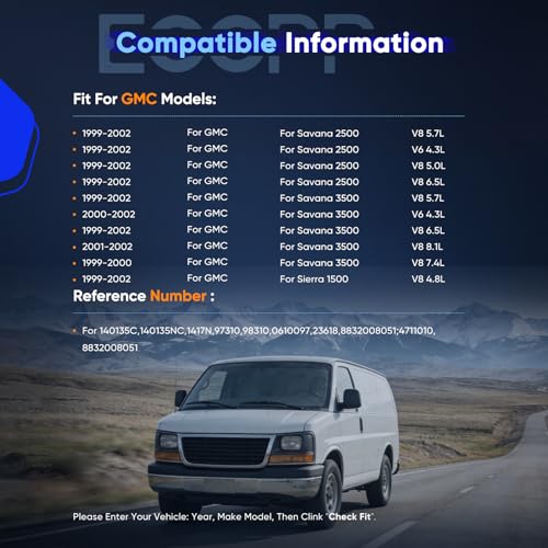 Image of ECCPP AC Compressor 2002-2004 Fit for Chevrolet Silverado 2500 3500 for GMC Sierra 2500 3500 AC Compressor with Clutch Rapid Cooling