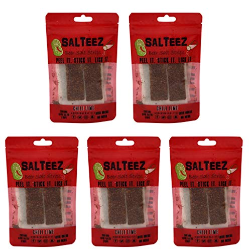 Salteez Beer Salt Strips - Real Chili Lime Strips That Stick to Your