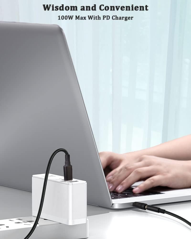 USB C to Slim Laptop Charging Adapter Male Type C to DC 6.5ft Cable 100W PD Power Charger Supply Cord Compatible with Lenovo Yoga 510, Ideapad 710S, Flex 4-1480, P/N: 5A10K78761 (size 4.0 x 1.7mm) image 3