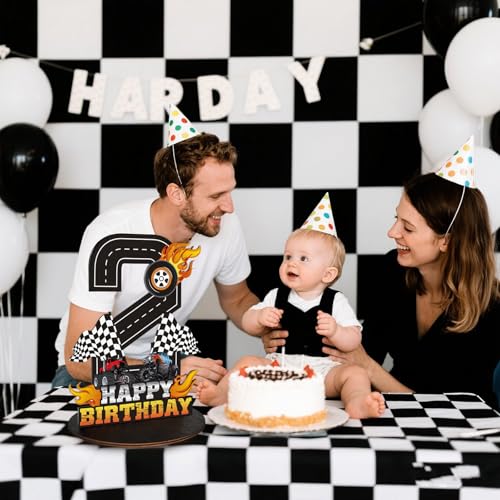 Image of Truck Birthday Number Sign Centerpiece, Truck Wooden Decoration Photo Props for Truck Birthday Decorations (2nd)