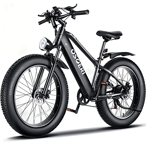 Osoeri Electric Bike for Adults 48V 20Ah Removable LG Cells Battery, 26\" Fat Tire Ebike 750W Brushless Motor 28MPH Shimano 7-Speed Electric Mountain Bicycle with Lockable Suspension Fork, UL Certified