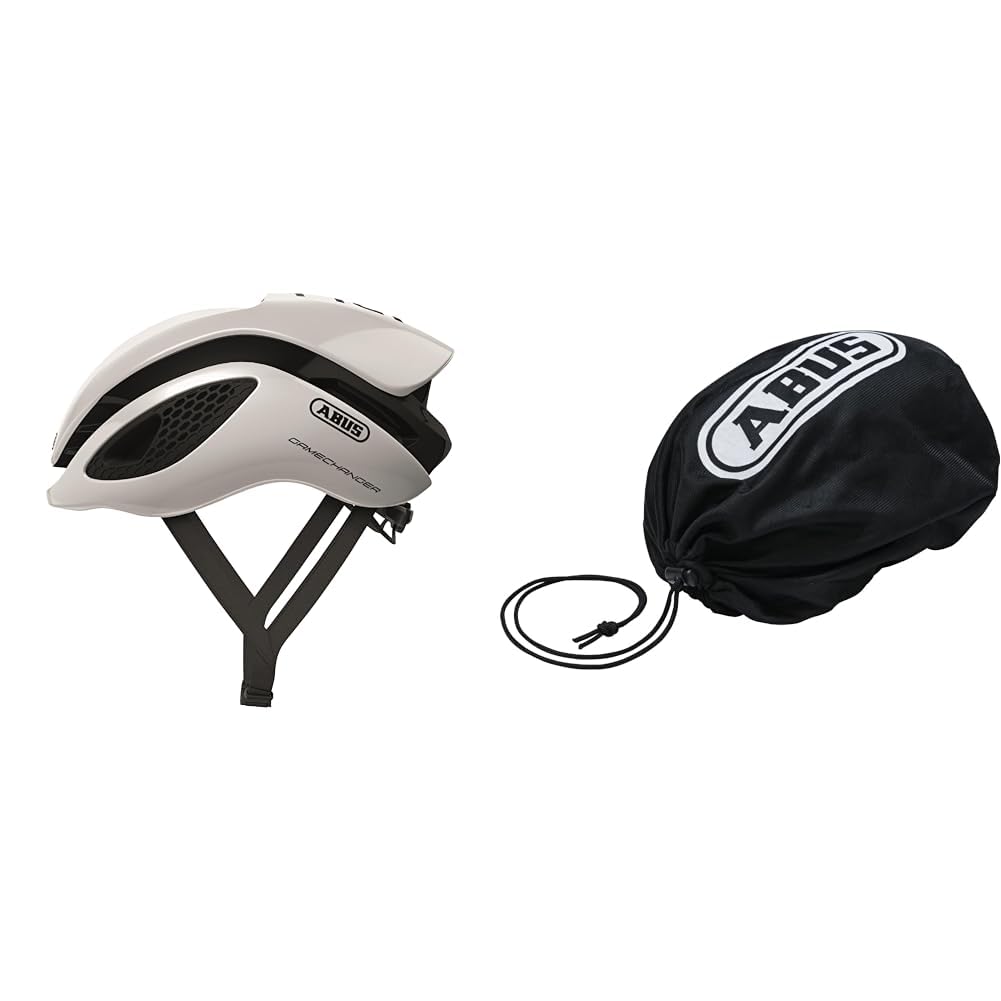 ABUS 77601 Fahrradhelm, Weiß (Polar White), M (52-58 cm) & Unisex – Erwachsene Helmtasche Helm Zubehör, Velvet Black, Universal