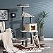 Tangkula 69 Inch Modern Cat Tree, 5-Tier Wood Cat Tower with Scratching Sisal Posts, Top Perch, Cute Cat Condo, Tall Cat Tree with Washable Cushions for Indoor Large Cats Kitten (Grey)