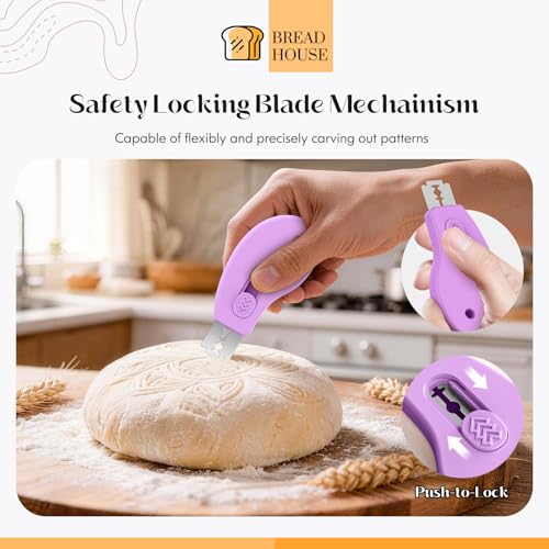 KacNacPro Bread Lame Sourdough Scoring Tool, Extractable & Magnetic Bread Scoring Tool, Bread Scoring Knife for Sourdough Bread Baking, Bread Scorer Tool with 5 Replaceable Razor Blades — view 6