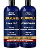 Chamomile Shampoo and Conditioner Set 16 fl oz - No Harsh Sulfates, Clarifying for Oily Dry and Frizzy Hair - Color Safe - Champu de Manzanilla - Nexon Botanics