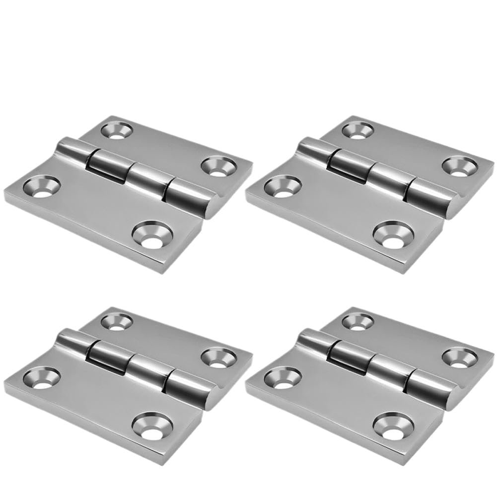 Ahkyhtgaz Onecolor 4 Pcs 316 Stainless Steel Marine Boat Square Deck Cast Door Hinge Compatible With Marine
