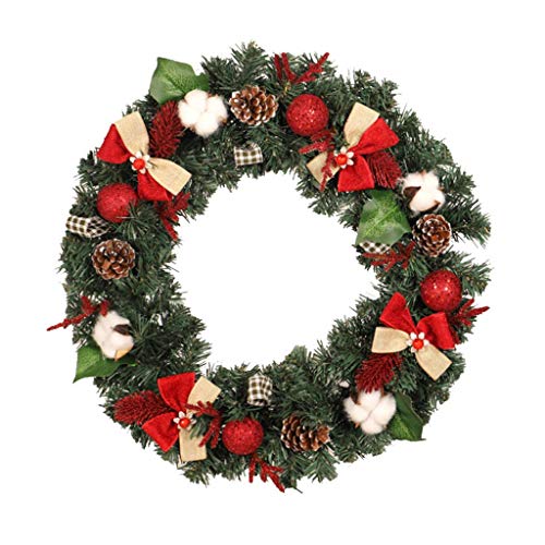 Couronne de Noël artificielle pour porte entrée au réalisme haut de gamme 40 cm