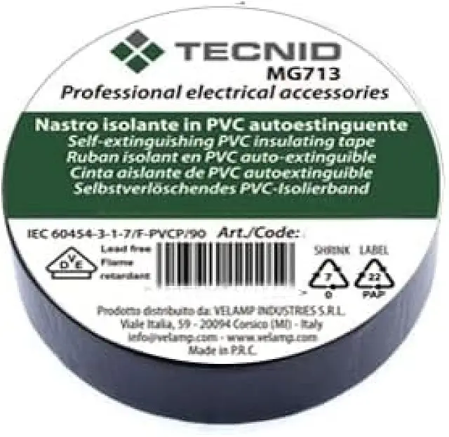 Cinta Aislante Negra PVC 15mm x 10m - Aislamiento Eléctrico Seguro