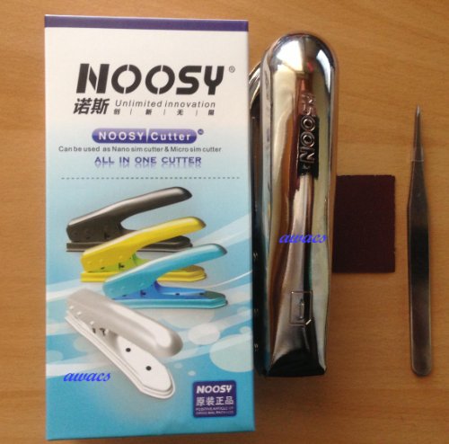 Juego de 4 pinzas de corte SIM. Tercera generación Noosy Nano & Micro Sim Card Cutter / Cutter para iPhone 5, iPhone 4 y iPad, todo en un dispositivo de corte con papel de lija y pinza. Juego de
