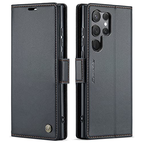 QLTYPRI Coque pour Samsung Galaxy S24 Ultra Etui avec [RFID Blocage], Housse en Premium Cuir Pochette Portefeuille Rabat Clapet Case Porte Carte Magnétique...