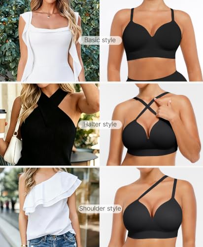 Image of FeelinGirl Wireless Supportive Bra for Women, Seamless Comfort Bralettes No Underwire Full Coverage Everyday Bras