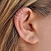BenittaMoko Set of 2 Ear Cuffs for Upper Ear Cartilage, No Piercing Needed, Fake Piercing, Faux Body Jewelry, Sterling Silver 925 (Gold and Silver, Set of 2 cuffs || + ||)