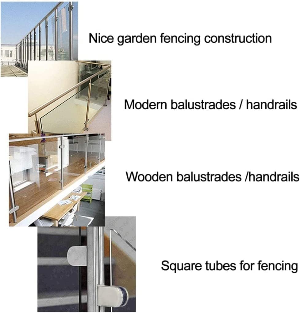 8pcs Glass Brackets Stainless Steel Round Glass Clip Clamps Adjustable Glass Floor Clamp For Glass Doors Railing Stairs(8~10mm)