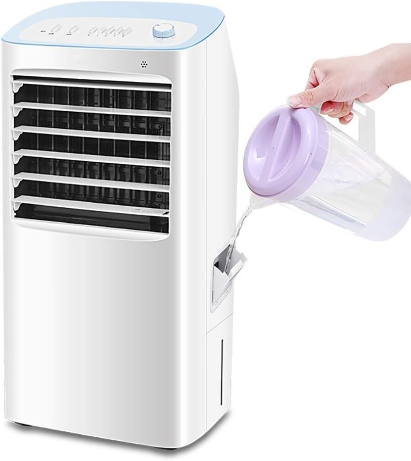 Air Cooler for Home Office Add Water Evaporative Air Conditioning Mobile Portable Air Cooler 10L Water Tank 4 Wind Speed for Home Office White (Color : White)