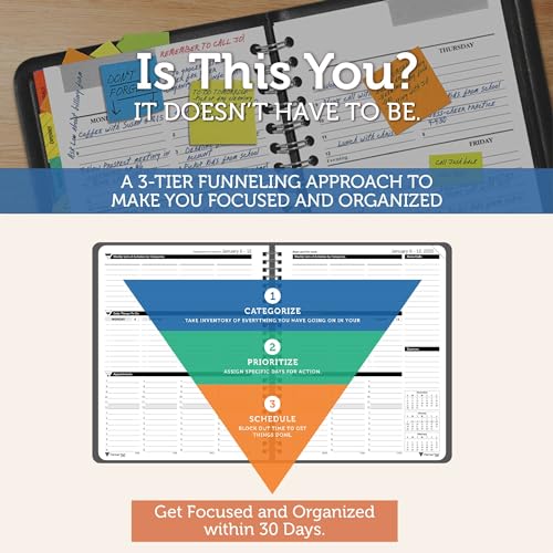Planner Pad PRSD25 Spiral Bound January-December 2025/ Calendar Year 6 3/4 Inch X 8 1/2 Inch Medium 3-Tier Funnel Down 12 Month Organizer thumb #1