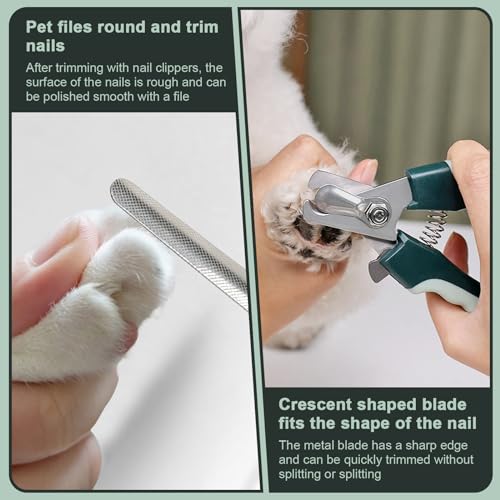 Hamoswy 8 kits de escova para cães e gatos em casa, cortador de unhas e lixa para animais de estimaç