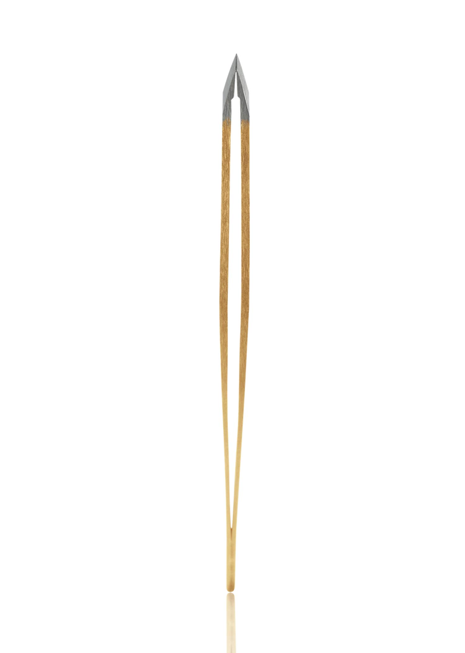 Rubis Prestigious Line - Pinzas profesionales para cejas con revestimiento dorado, punta inclinada, pinzas inclinadas para depilación de cejas y depilación, seis estrellas, color dorado