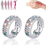 Csy Bague Ionix en Quartz Cristal, Bague Ionix Quartz Cristal Torina, Bague Cristal Quartz, Bague Tournante Moissanite Thermogénique Bague Thérapie Magnétique Drainage Lymphatique pour Femmes Hommes