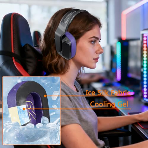 Image of SOULWIT Cooling Gel Earpads Replacement for Logitech G733 /G535 /G335 Lightspeed Wireless Gaming Headset, Ear Pads Cushions with Comfort Noise Isolation Foam - Purple