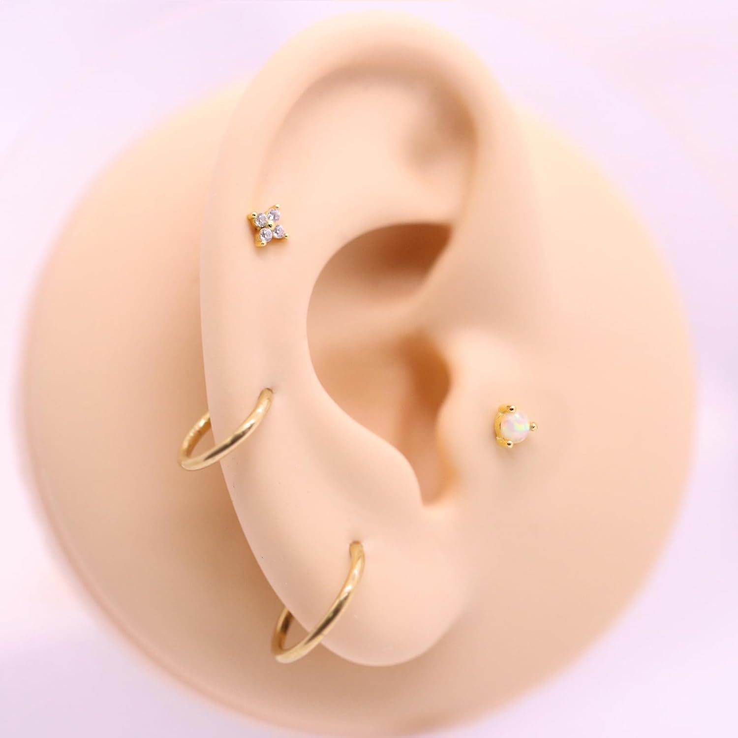 14K Gold Filled Septum Rings Hoop 16G 8mm/10mm Nose Hoop, Cartilage Clicker Hoop Earrings for Rook,Daith, Tragus for Women Men - Image 9