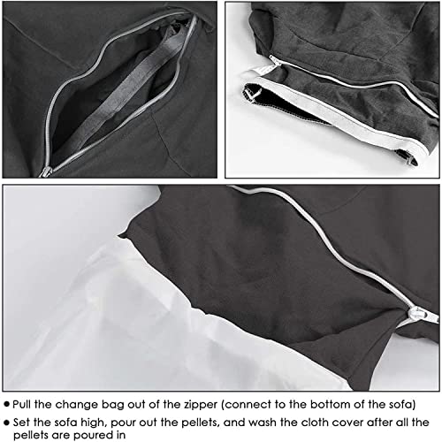 Hwoek Sofa Lazy Sack - Ultra Soft Bean Bags Chairs W/Footstool Lounger Seat Bean Bag Cover Soft Beanbag Chair (No Filler) Stuffed Memory Foam Lounger Seat Bean Bag Cover,Sky Blue #TOP5