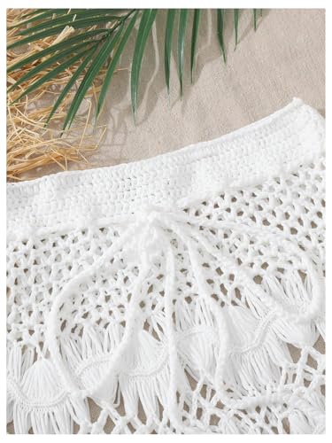 Milumia Girl's Crochet Sheer Coverup Hollow Eyelet Skirts Swim Cover Up Beachwear4