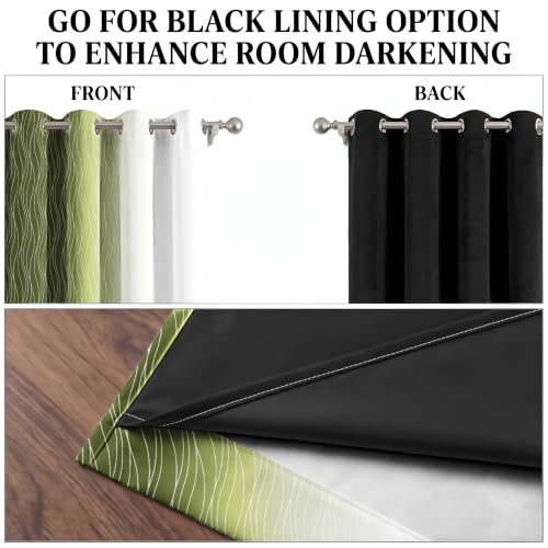 Image of Ultimate Trends Ombre Blackout Curtains for Bedroom Room Darkening Curtains for Living Room,Energy Saving,Thermal Insulated Grommet Window Drapes, Mehandi and Greyish White, 5 FEET,2 Panels