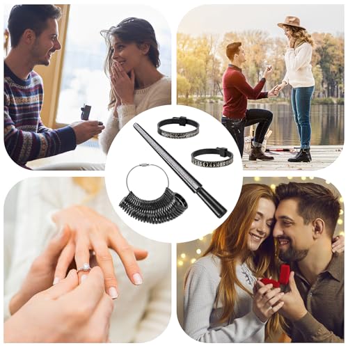 4-teiliges Ringmaß-Set, Ringstab, ringgrössenmesser, ring messer finger, ringmaßband, ring size measuring tool, Ringschablone, Ringmaß, Messskalen-Set, Größenstandard UK, EU, US