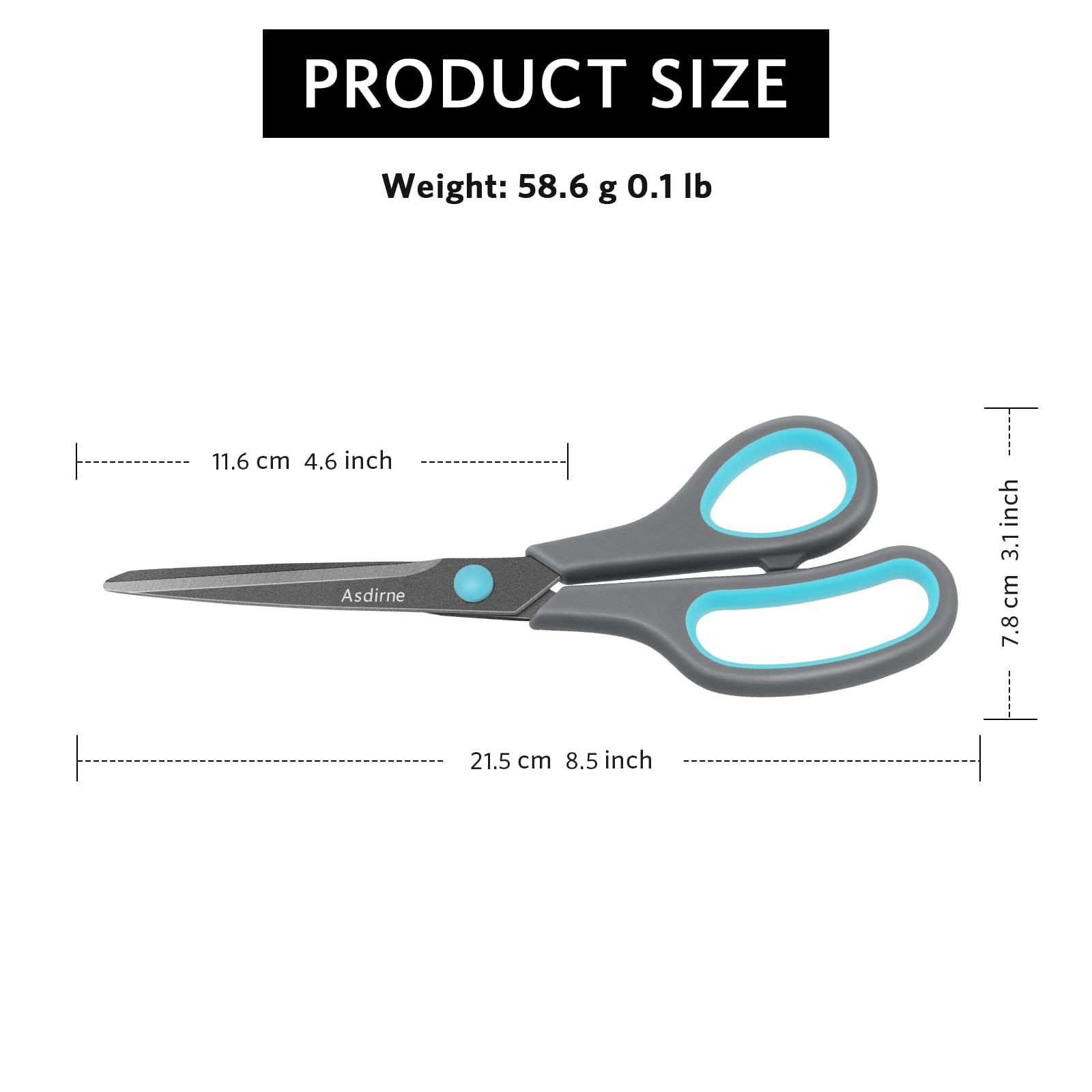 Forbici in acciaio inox con rivestimento in teflon 21,5 cm blu/grigio