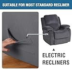 H.VERSAILTEX Super Stretch Recliner Couch Covers Chair Cover Form Fitted Non Slip Reclining Slipcovers for Standard Large Recliner, Soft Thick (1 Pack, Grey) - Image 4
