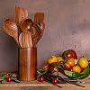 Avocrafts Kitchen Utensil Set for Cooking, Wooden Cooking Spoons and Spatulas, Set of 7 (Add Holder) #4