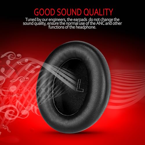 Almohadillas de repuesto para audífonos Bose QuietComfort Ultra, cuero de proteína suave, espuma de alta densidad, aislamiento de ruido, fácil instalación, almohadillas de repuesto Bose QC Ultra, negro miniatura 4