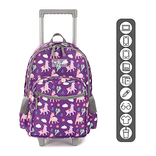 Image of Rolling Backpack 18 inch Double Handle Wheeled Boys Girls Travel School Children Luggage Toddler Trip