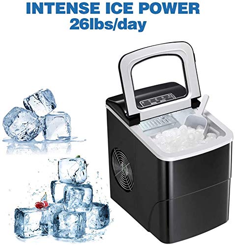 ywewsq Eiswürfelbereiter für die Arbeitsplatte, tragbare elektrische Eisbereiter mit 26 lbs/24 Stunden, kompakter… – Bild 3