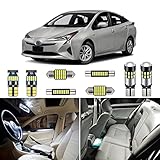 AUTOGINE 8 Piece White Interior LED Lights Kit for Toyota Prius 2016 2017 2018 2019 2020 Super Bright 6000K LED Interior Light Bulbs Package + Install Tool