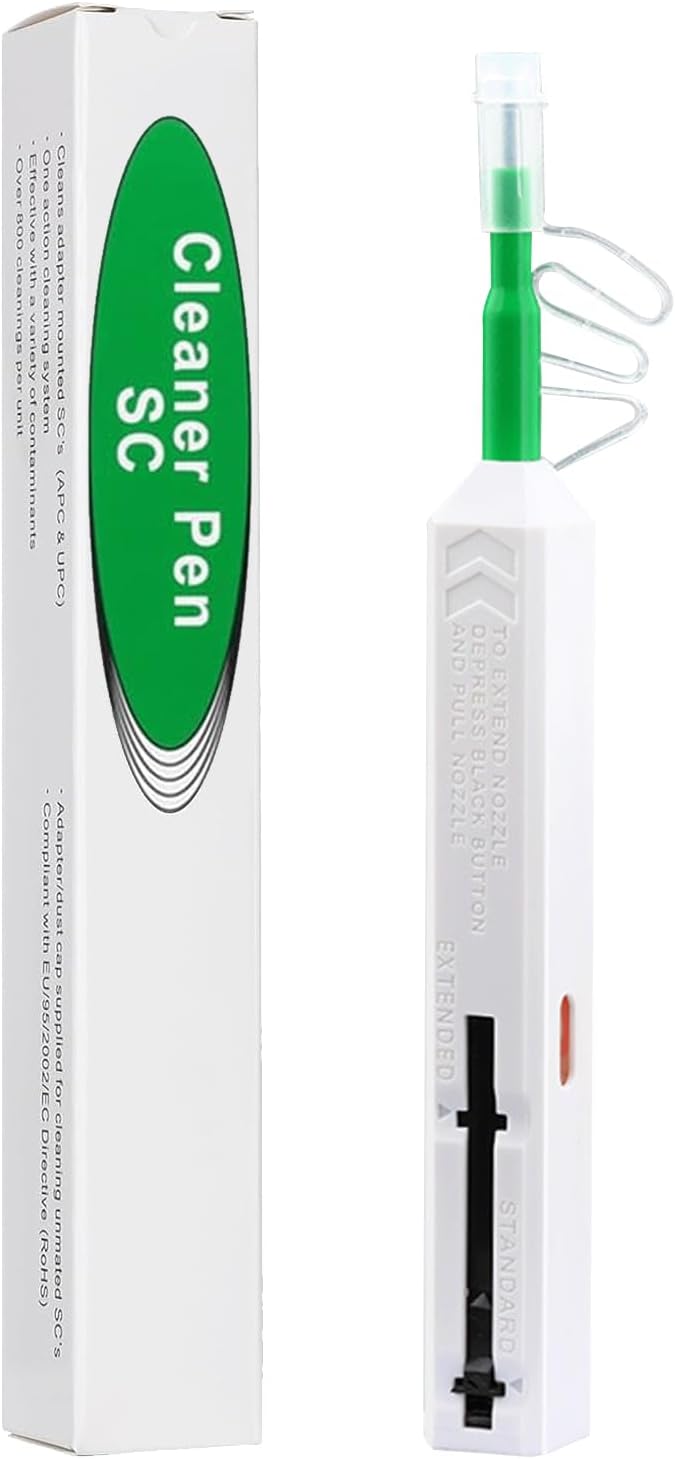 Fiber Optic Cleaner, Fiber Optic connectors Cleaner, Fiber Cleaning Pen for Optical Connector, Up to 800+ Cleans for 2.5mm (SC/ST/FC)