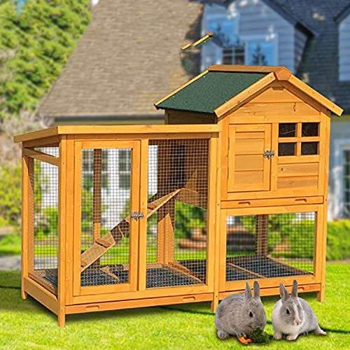 outdoor product Hühnerstall Aus Holz Im Freien, Doppellagiges Kaninchennest, Wetterfestes Tierhaus Und Geflügelstall Mit… – Bild 3