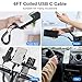 USB to USB C Coiled Cable Fast Charging 6FT, Retractable USB C Car Charger Cable Android Auto Type C Cord for Samsung Galaxy S25 Ultra A17 A16 A56 A36 A15 A55 Pixel 9 8 Pro iPhone 17 16e 16 15 Pro Max