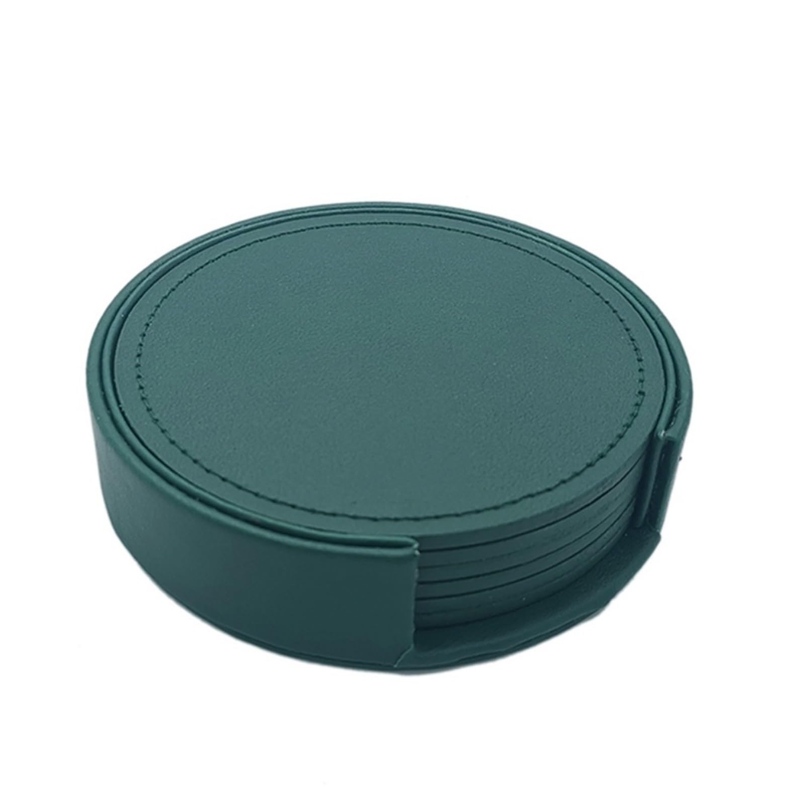 Insulated Coasters 1 Set 6pcs Circular Pure Color Leather Coasters Resistant Placemat Tea Coffee Cup Home Bar Counter Decor With Stand for Home Decor Dining Table(10cm Leather F)