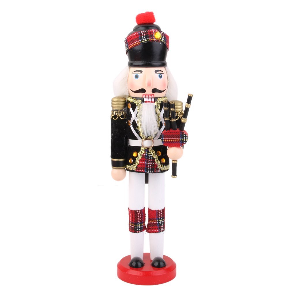 Inzopo Brown Scottish Wooden Nutcracker Soldier Figurine Collection Adult Child # 1
